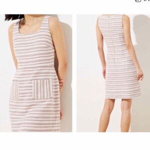 LOFT Ann Taylor size 6 Pink Sleeveless Lined Tweed Shift Dress